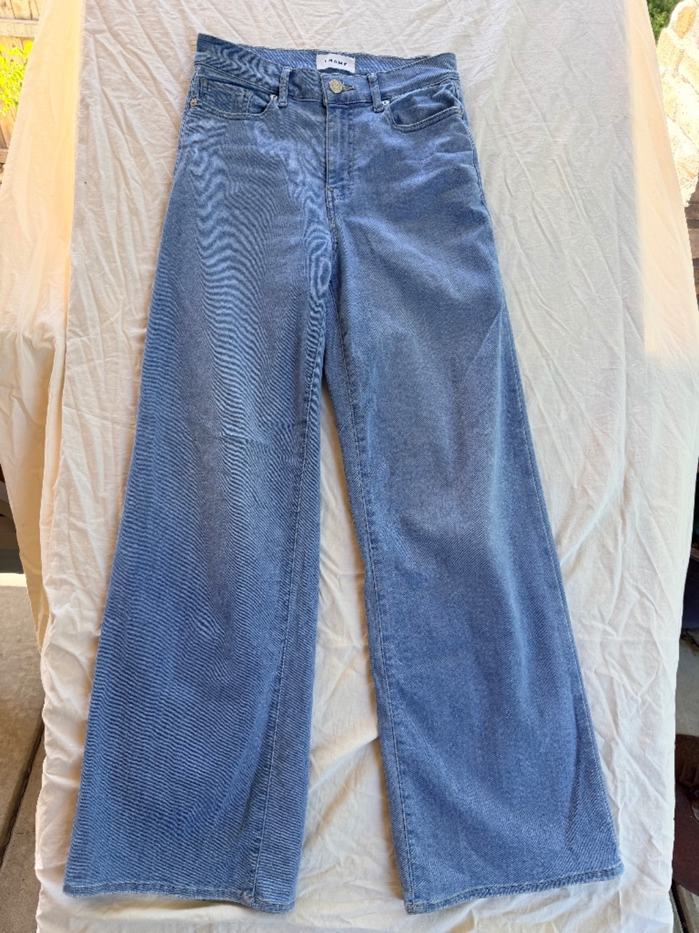 FRAME Le Palazzo High Rise Wide Leg Jeans Size 26 Integrity Light Wash